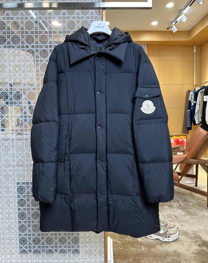 1:1 quality version Turn Down Collar Detachable Hood Mid Length Unisex Down Jacket 2 colors 29535584