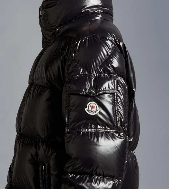 1:1 quality version Stand Collar Detachable Hood Shiny Long Unisex Down Jacket 29535624