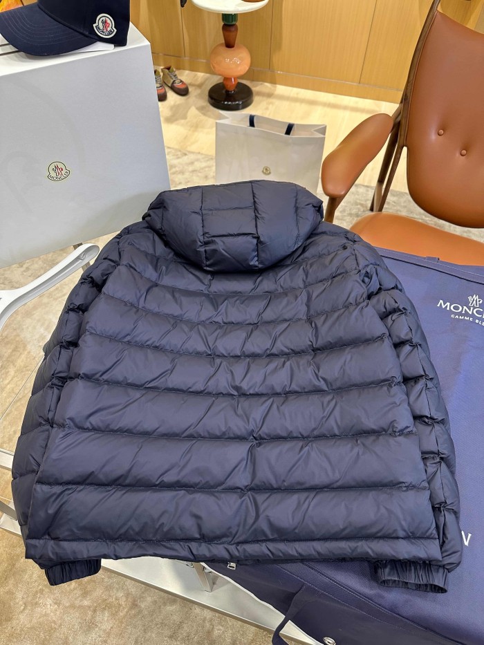 1:1 quality version Shiny Nylon Pocket Logo Detachable Hooded Down Jacket 4 colors 29535440