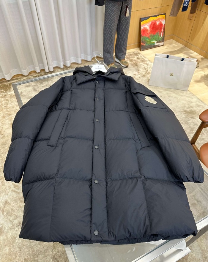 1:1 quality version Turn Down Collar Detachable Hood Mid Length Unisex Down Jacket 2 colors 29535584