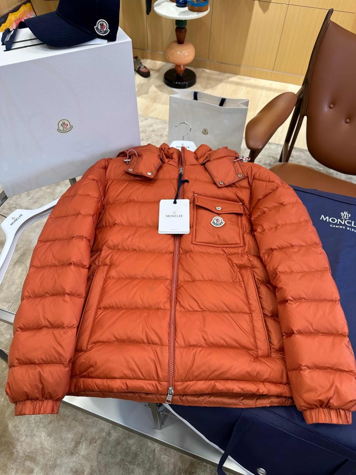 1:1 quality version Shiny Nylon Pocket Logo Detachable Hooded Down Jacket 4 colors 29535440