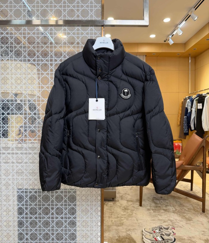 1:1 quality version Palm Tree Embroidery Badge Wave Quilted Stand Collar Down Jacket 2 colors 29535404