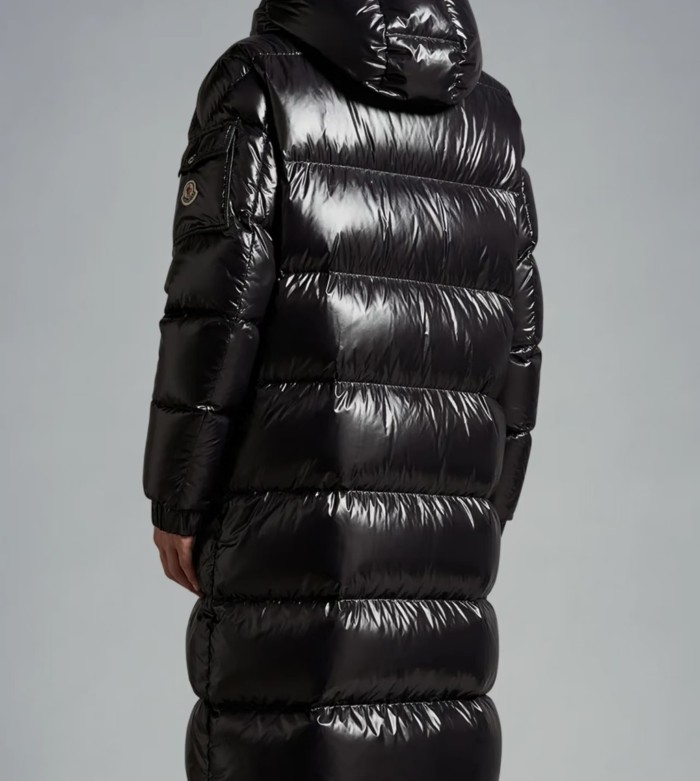 1:1 quality version Stand Collar Detachable Hood Shiny Long Unisex Down Jacket 29535624