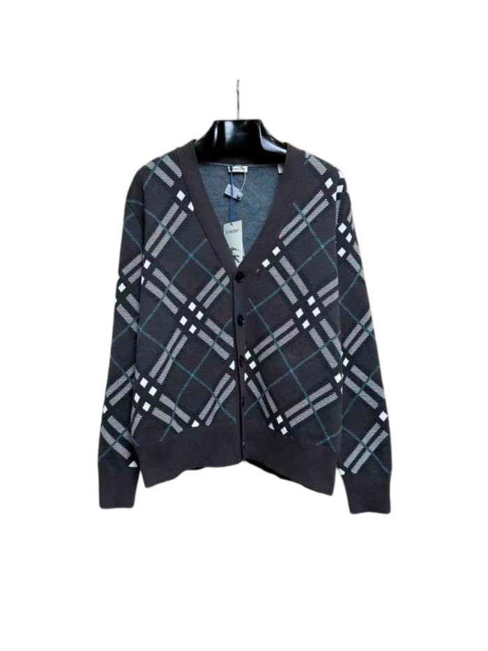 1:1 quality version Plaid Jacquard Cardigan Sweater 29542117