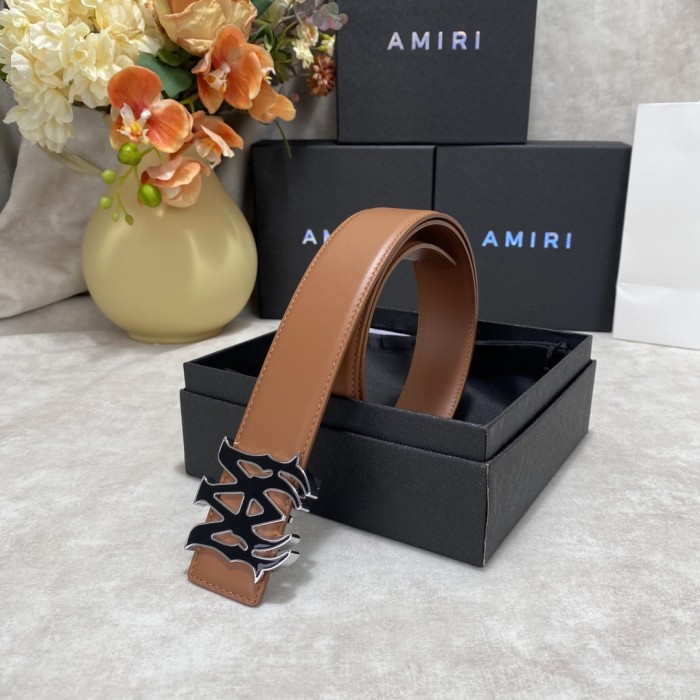 1:1 quality version Smooth Leather Enamel MA Thorn Buckle Belt 2 colors【Width 3.8 cm】29543484