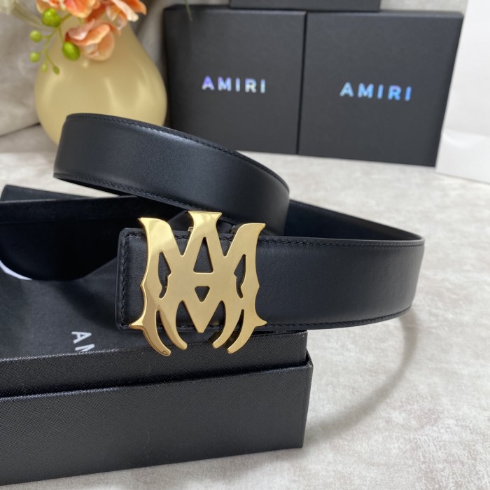 1:1 quality version Smooth Leather MA Thorn Logo Buckle Mens Belt 2 colors【Width 3.8 cm】29543509
