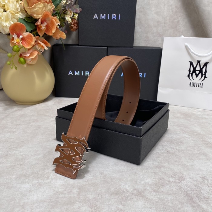 1:1 quality version Smooth Leather MA Thorn Logo Buckle Mens Belt 2 colors【Width 3.8 cm】29543509