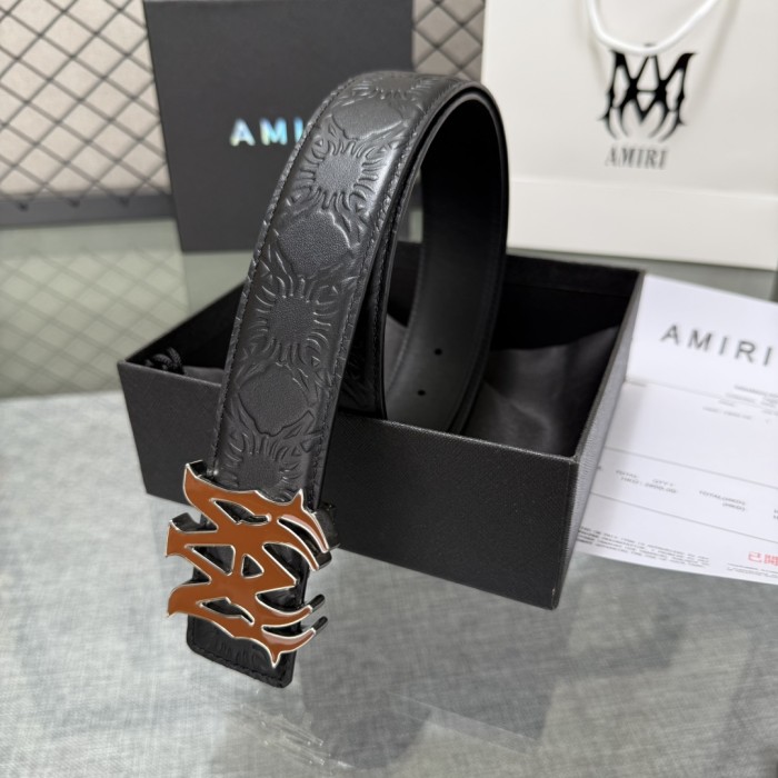 1:1 quality version Sunflower Embossed MA Thorn Buckle Belt 2 colors【Width 3.8 cm】29543373