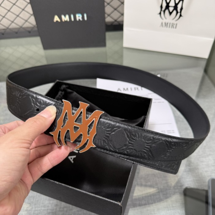 1:1 quality version Sunflower Embossed MA Thorn Buckle Belt 2 colors【Width 3.8 cm】29543373