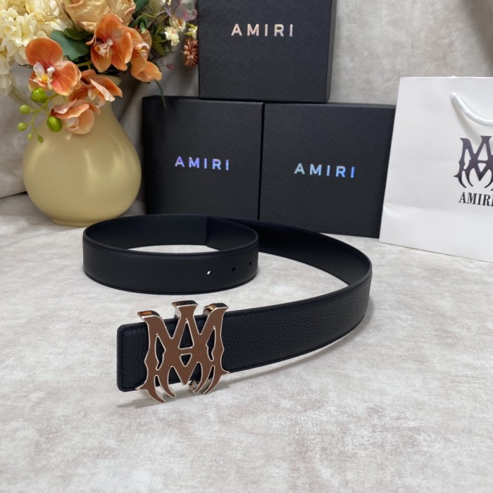 1:1 quality version Pebbled Leather MA Thorn Buckle Mens Belt 2 colors【Width 3.8 cm】29543504