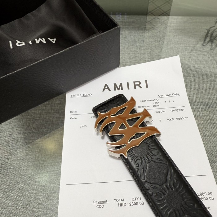 1:1 quality version Sunflower Embossed MA Thorn Buckle Belt 2 colors【Width 3.8 cm】29543373