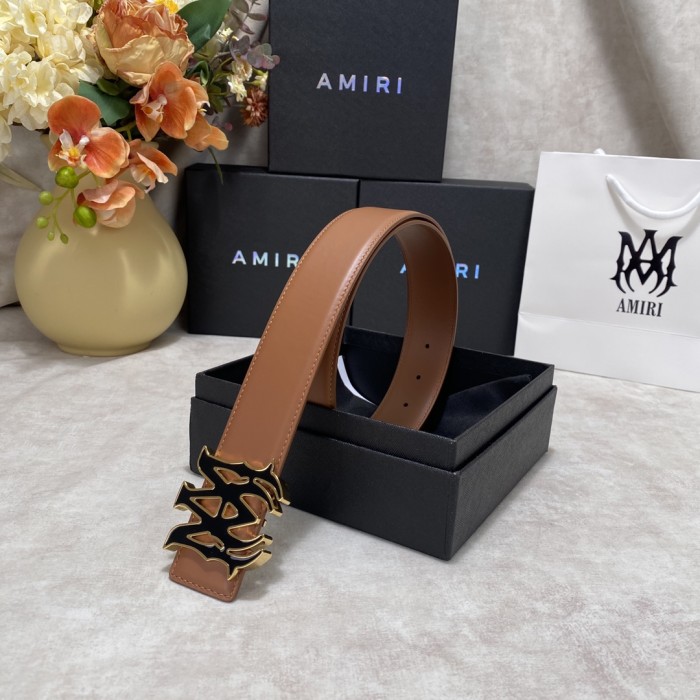1:1 quality version Smooth Leather Enamel MA Thorn Buckle Belt 2 colors【Width 3.8 cm】29543484