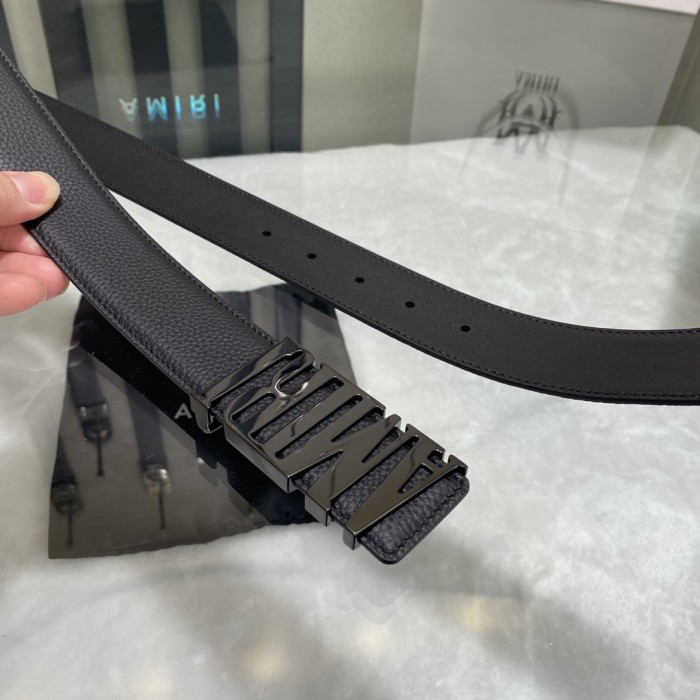 1:1 quality version Pebbled Leather Letter Buckle Mens Belt 4 colors【Width 3.8 cm】29543607
