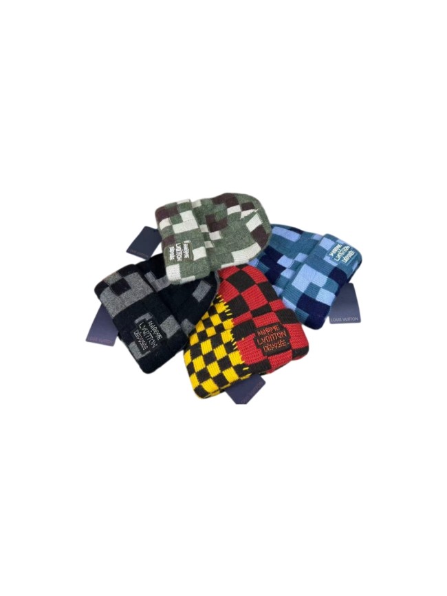 1:1 quality version Check Knit Cuff Rhinestone Logo Beanie 4 colors 29543745
