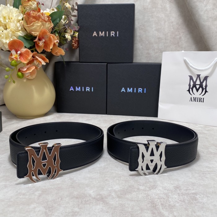 1:1 quality version Pebbled Leather MA Thorn Buckle Mens Belt 2 colors【Width 3.8 cm】29543504
