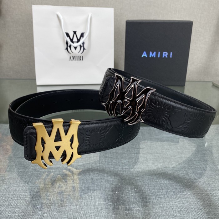 1:1 quality version Embossed Leather MA Thorn Logo Buckle Belt 2 colors【Width 3.8 cm】29543351
