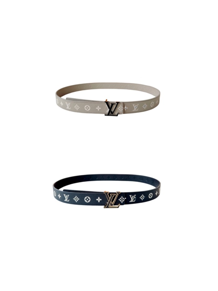 1:1 quality version LV Buckle Monogram Embossed Reversible Litchi Grain Belt 【Width 4.0 cm】2 colors 29543299