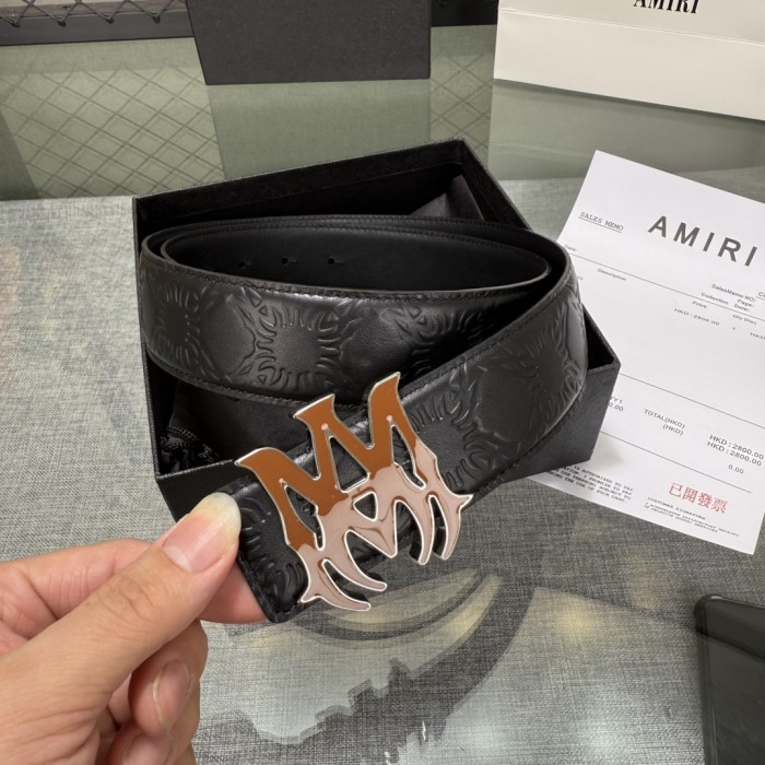 1:1 quality version Sunflower Embossed MA Thorn Buckle Belt 2 colors【Width 3.8 cm】29543373