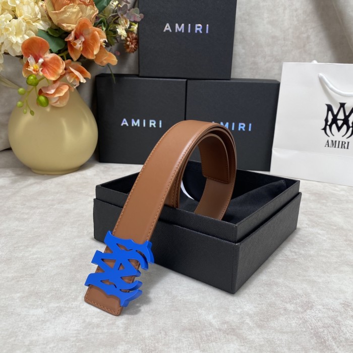 1:1 quality version Pebbled Smooth Leather MA Thorn Logo Buckle Belt 2 colors【Width 3.8 cm】29543488