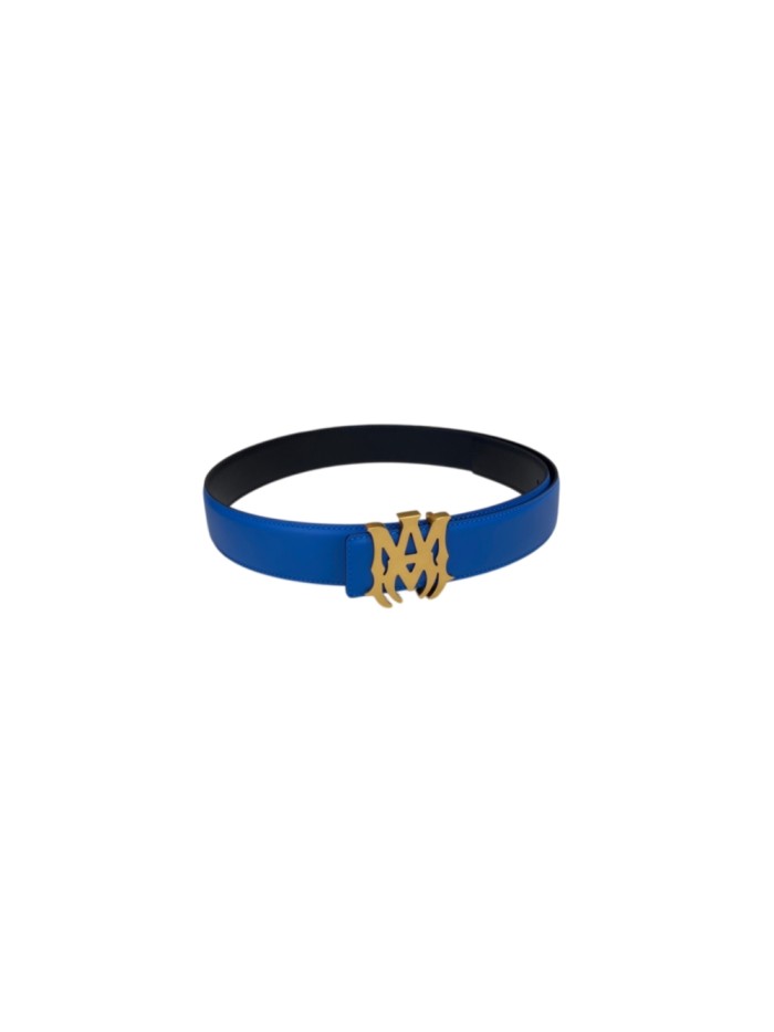 1:1 quality version Smooth Leather Gold MA Buckle Reversible Belt 2 colors【Width 3.8 cm】29543644