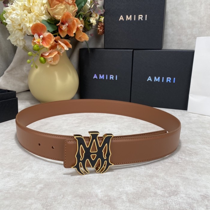 1:1 quality version Smooth Leather Enamel MA Thorn Buckle Belt 2 colors【Width 3.8 cm】29543484
