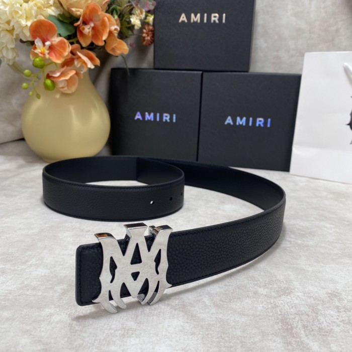 1:1 quality version Pebbled Leather MA Thorn Buckle Mens Belt 2 colors【Width 3.8 cm】29543504