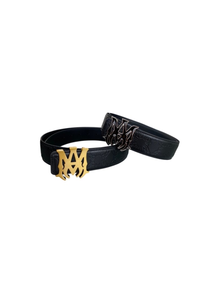 1:1 quality version Embossed Leather MA Thorn Logo Buckle Belt 2 colors【Width 3.8 cm】29543351