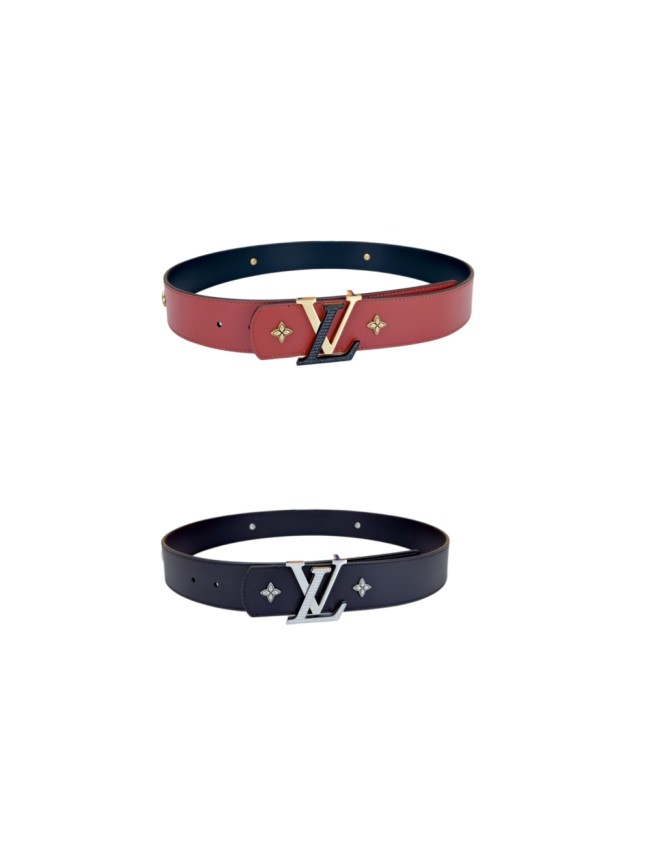 1:1 quality version LV Buckle Monogram Floral Rivet Reversible Belt 【Width 4.0 cm】2 colors 29543315