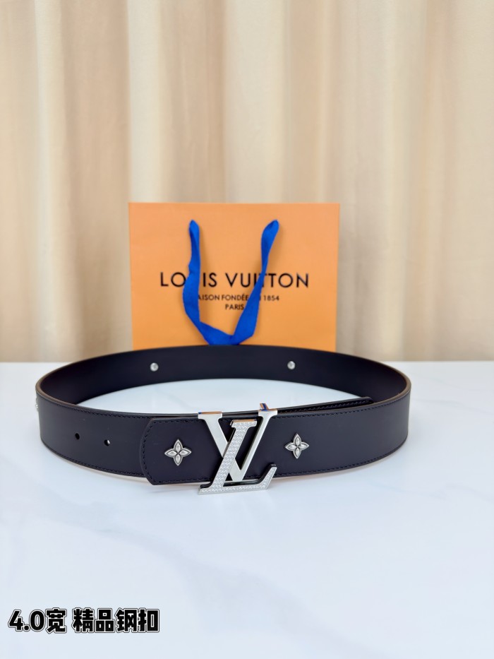 1:1 quality version LV Buckle Monogram Floral Rivet Reversible Belt 【Width 4.0 cm】2 colors 29543315