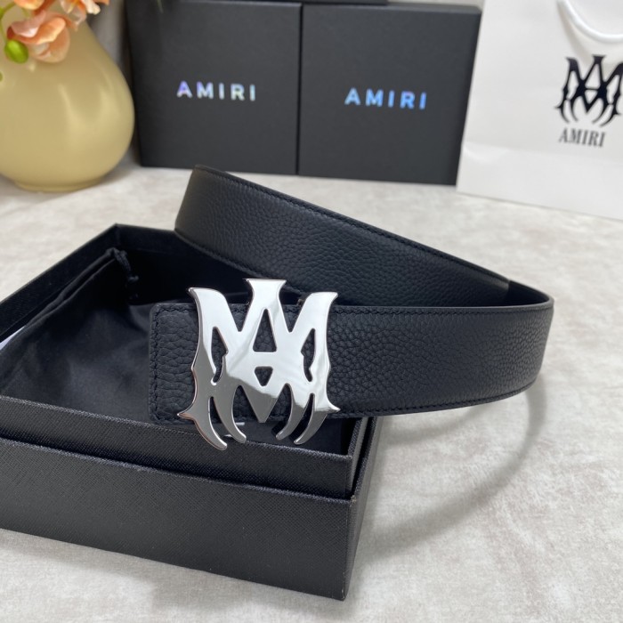 1:1 quality version Pebbled Leather MA Thorn Buckle Mens Belt 2 colors【Width 3.8 cm】29543504