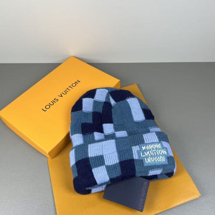 1:1 quality version  Check Knit Cuff Rhinestone Logo Beanie 4 colors 29543745