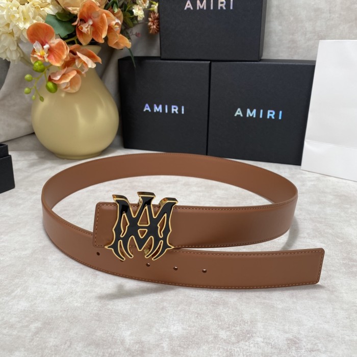 1:1 quality version Smooth Leather Enamel MA Thorn Buckle Belt 2 colors【Width 3.8 cm】29543484