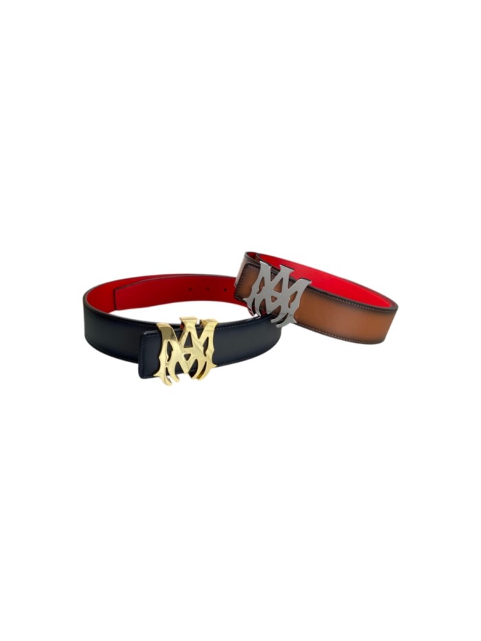 1:1 quality version AMThorn Logo Buckle Red Lining Smooth Leather Belt 2 colors【Width 3.8 cm】29543339