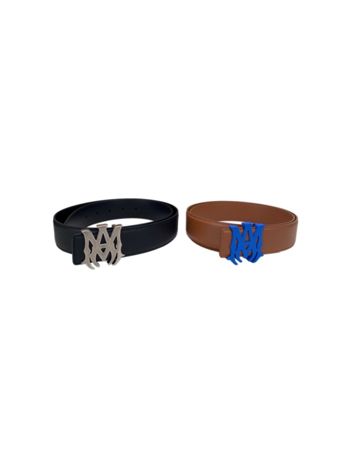 1:1 quality version Pebbled Smooth Leather MA Thorn Logo Buckle Belt 2 colors【Width 3.8 cm】29543488