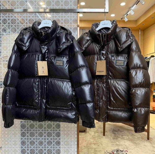 1:1 quality version Woven Label Shiny Hooded Big Square Quilted Down Jacket 2 colors 29547875