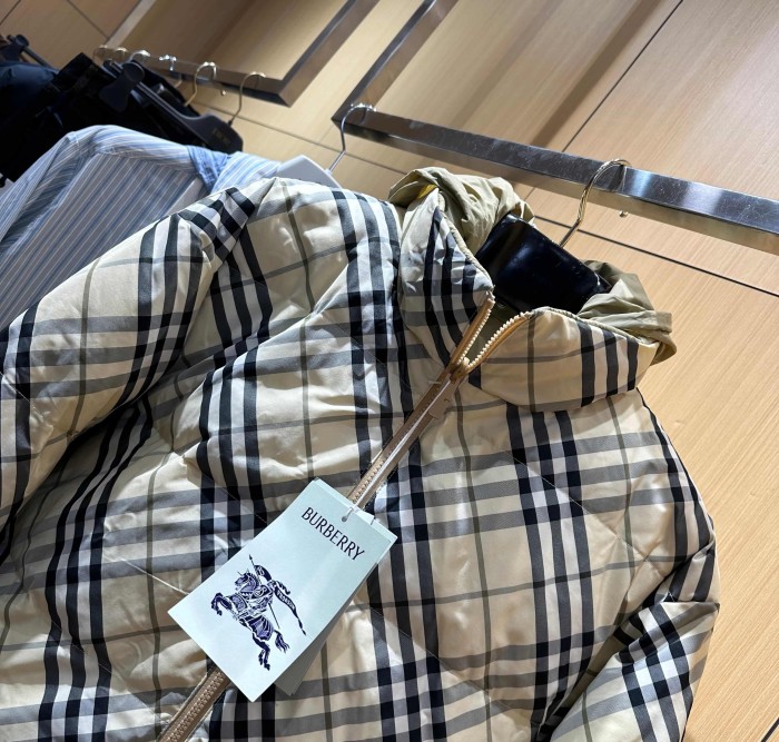1:1 quality version Reversible Plaid Stand Collar Detachable Hood Down Jacket 29547932
