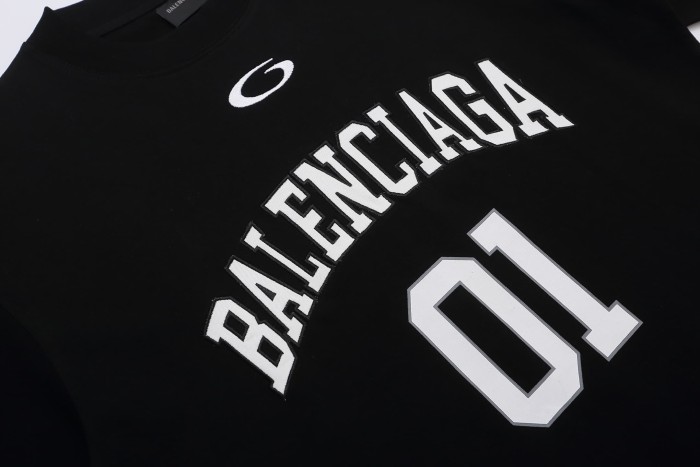 [50% Off]Balenciaga American letter plaid fabric applique embroidery couple leisure tee