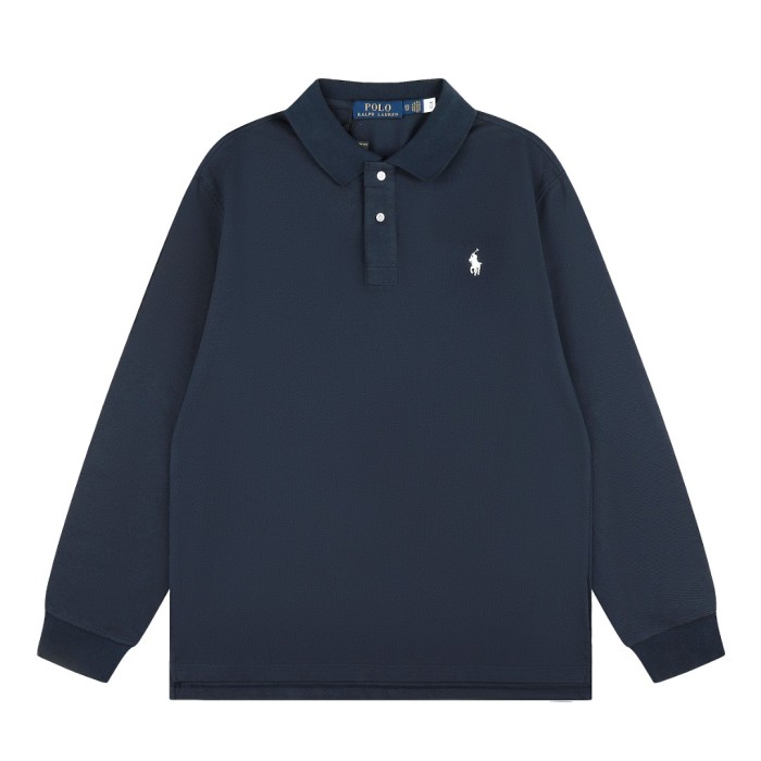 Classic Pony Embroidery Basic Couple Polo Collar Long Sleeve T-shirt 10 colors 29557286