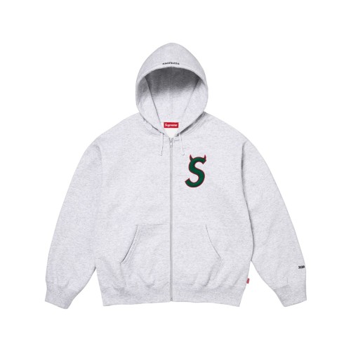 Chest Devil S Embroidery Cotton Brushed Fleece Zip Hoodie 4 colors 29557059