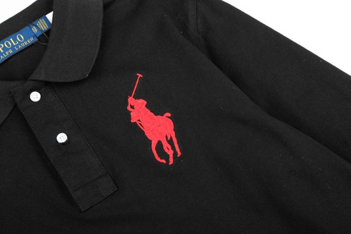 Classic Big Pony Embroidery Basic Couple Polo Collar Long Sleeve T-shirt 8 colors 29557276