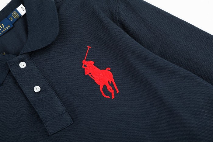 Classic Big Pony Embroidery Basic Couple Polo Collar Long Sleeve T-shirt 8 colors 29557276
