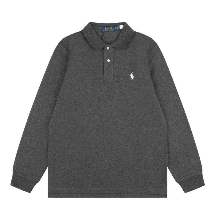 Classic Pony Embroidery Basic Couple Polo Collar Long Sleeve T-shirt 10 colors 29557286