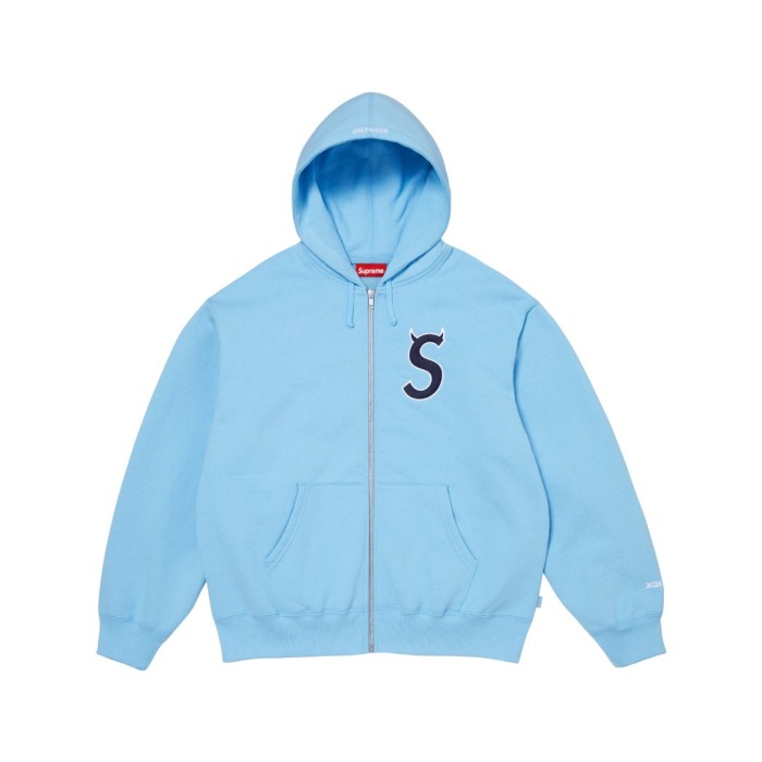 Chest Devil S Embroidery Cotton Brushed Fleece Zip Hoodie 4 colors 29557059