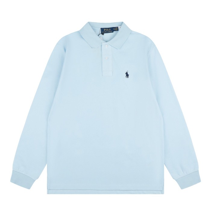 Classic Pony Embroidery Basic Couple Polo Collar Long Sleeve T-shirt 10 colors 29557286