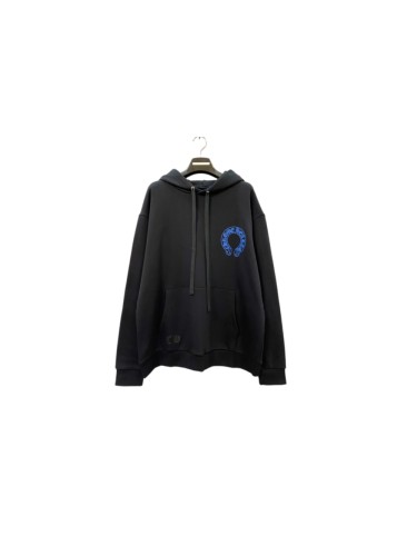 1:1 quality version Blue Horseshoe Logo Embroidered Back Floral Sleeve Hoodie 29563669