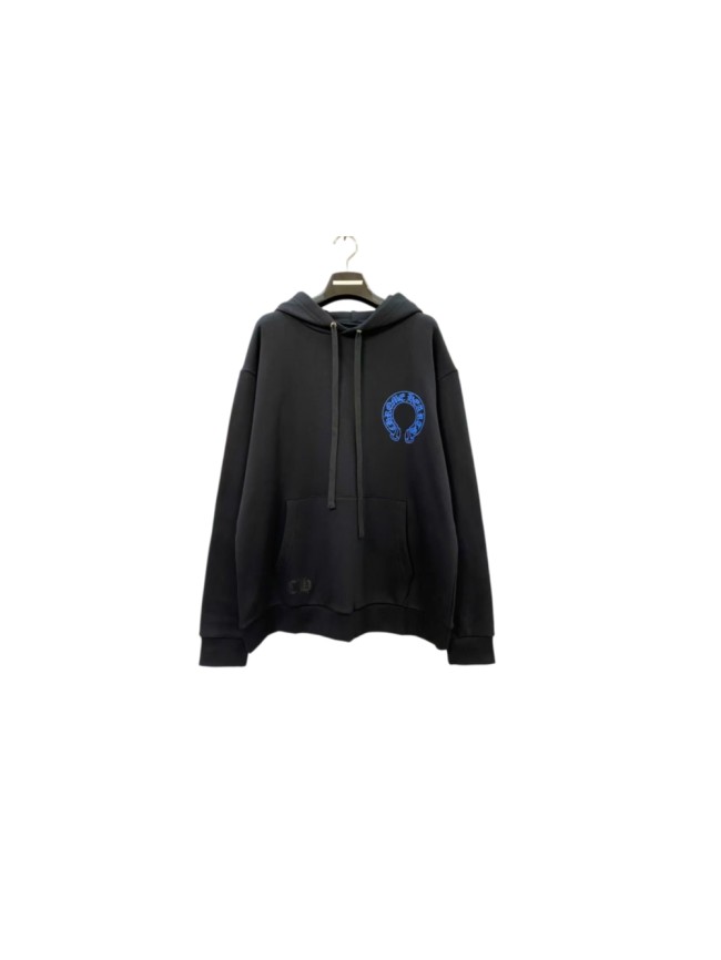 1:1 quality version Blue Horseshoe Logo Embroidered Back Floral Sleeve Hoodie 29563669