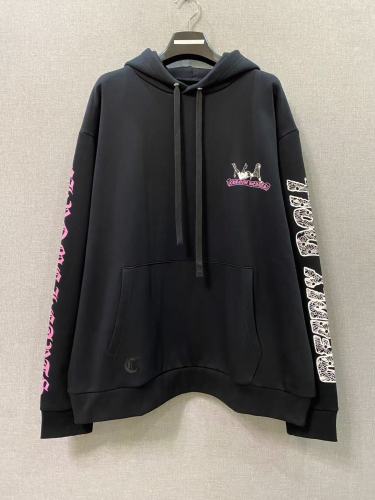 1:1 quality version Chest Pin Up Print Back Cross Floral Graphic Mismatched Sleeve Letter Hoodie 29563765