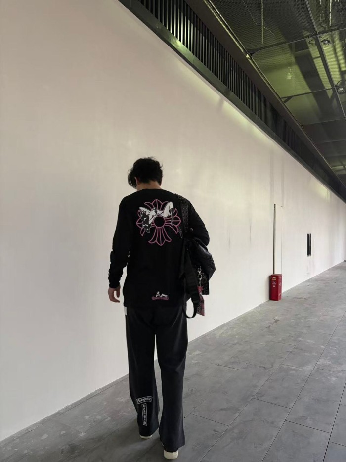 1:1 quality version Washed Gothic Small Letter Back Scroll Logo Hem Letter Straight Sweatpants 29563763