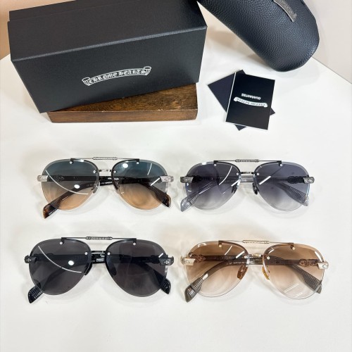 1:1 quality version Double Bridge Cross Metal Carved Decor Gradient Lens Sunglasses 4 colors 29567414