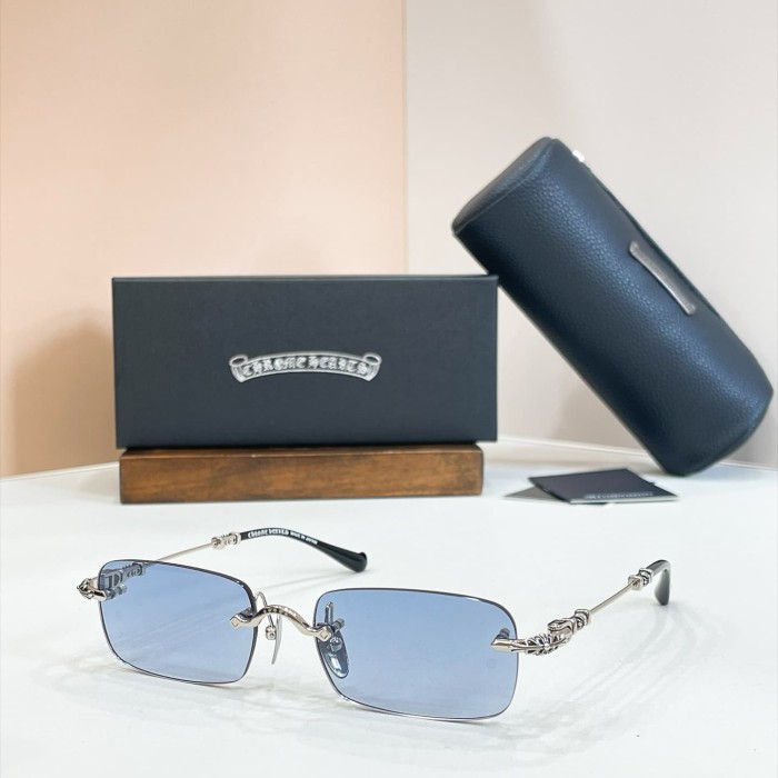 1:1 quality version Rimless Cross Metal Carved Deco UV Protection Sunglasses 9 colors 29567410